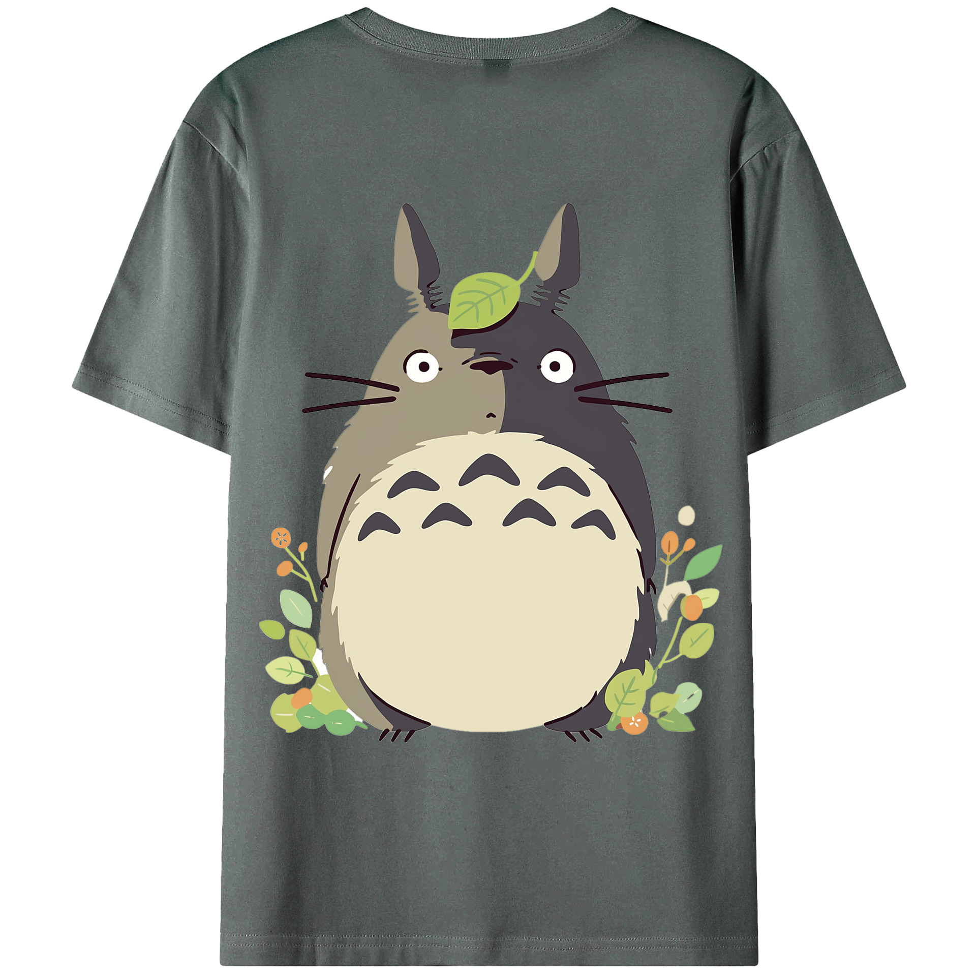 （画像用） となりのトトロ 草壁メイ 草壁サツキ My Neighbor Totoro Satsuki Kusakabe Mei Kusakabe 綿100％ メンズ半袖Tシャツ（バックプリント） 通気性